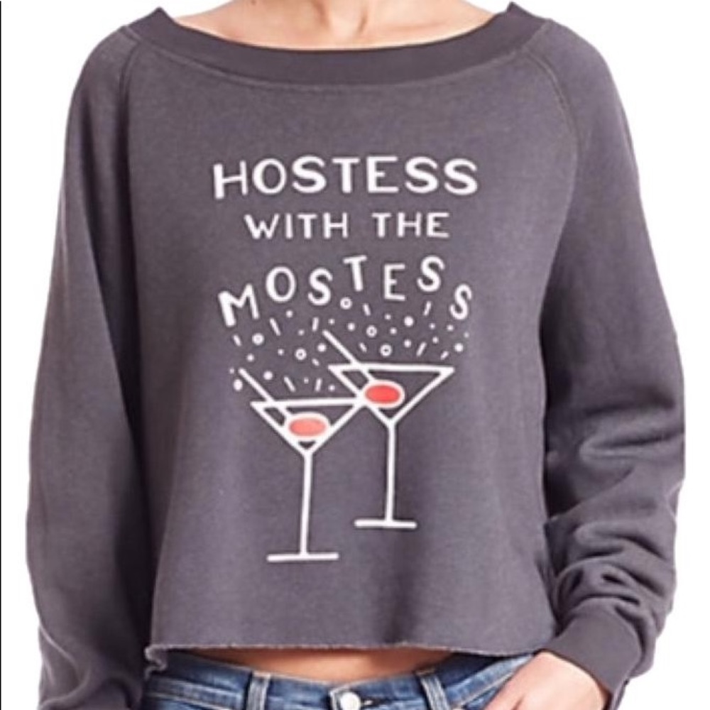 Wildfox Hostess with the Mostess Crop Sweatshirt